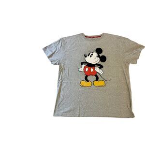 Disney Velvet Mickey Mouse T-Shirt Mens XXL Gray Short Sleeve Graphic Tee